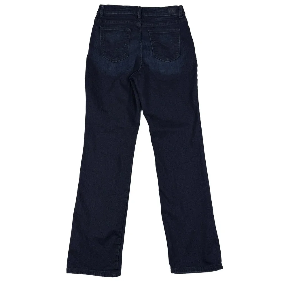 Lee Womens Relaxed Fit Straight Leg Mid Rise Jeans 10 Tall Dark Wash Stretch - Picture 2 of 13